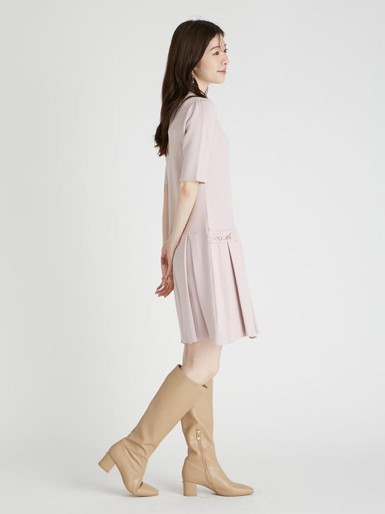 Pleated knit dress CWNO254097LPNK36