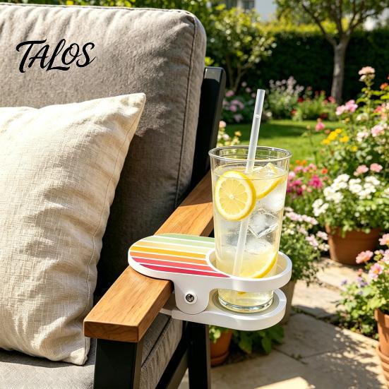 2Pcs Sofa Cup Holder, Clip-on Drink Tray for Armrest, Multifunctional Floating Cup Stand for Couch Bed, Non Slip Beverage Holder Fits Most Cups