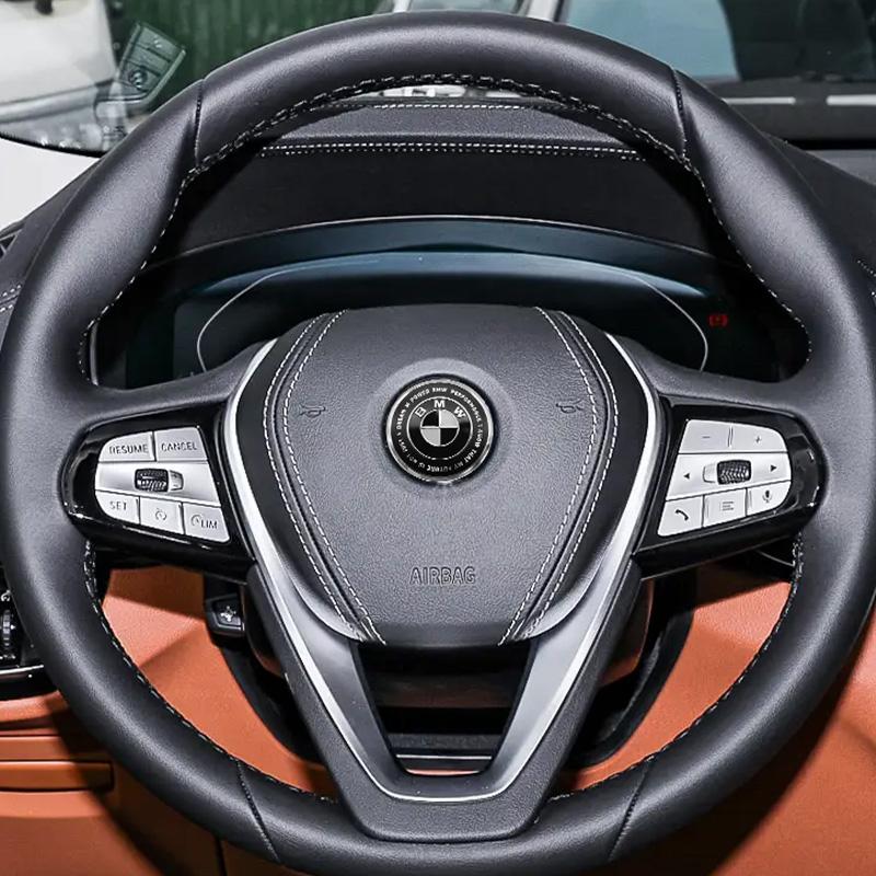VKSO5 1Pcs 45mm 47mm Car Steering Wheel Emblem Decals Badge Sticker For BMW E46 E90 E60 F30 F10 E39 E36 E87 F20 E90 E70 M3 M5 M6 G20 M