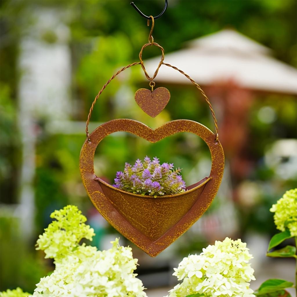 Decorative Plant Hanging Holder Heart Shape Hanging Planter Pot with Hook for Enhancing Indoor and Outdoor Decoration