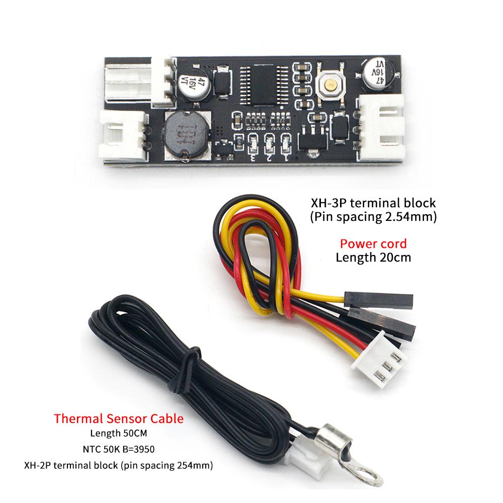 12V 0.8A DC PWM 2-3 Wire Fan Temperature Control Speed Controller Chassis Computer Noise Reduction Module NTC B 50K 3950