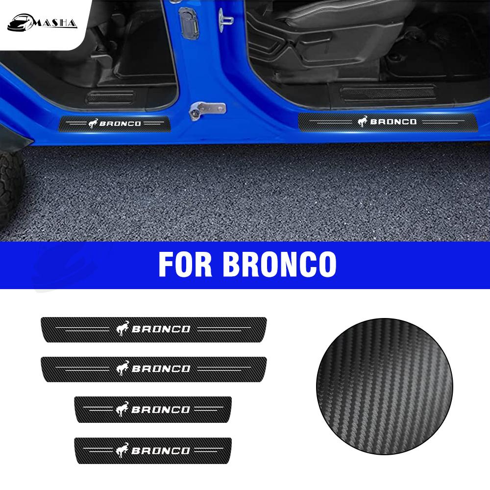 

4 шт. для Ford Bronco 2022 Sport 2 Door 4 Door из углеродного волокна, наклейка на порог двери автомобиля, Стайлинг автомобиля