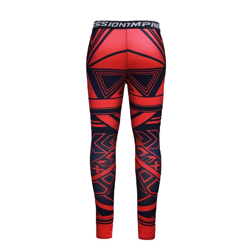 2Pcs Men's Red Print Casual T-Shirts + Trousers Gym Work Out Fitness Skinny Jogging Pants Sweatpants Legging Pants Men