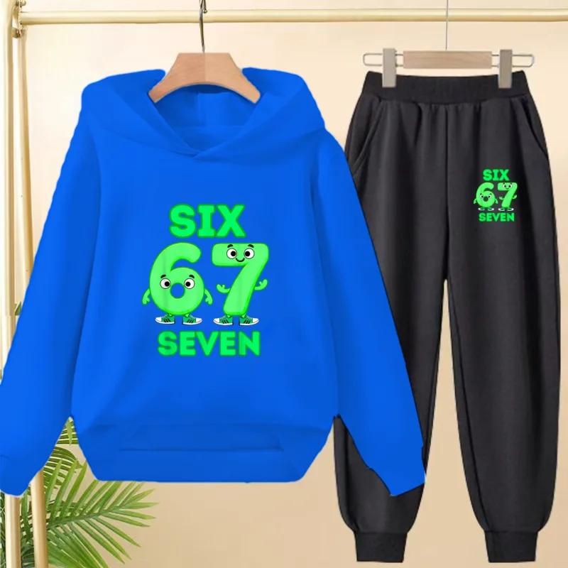 Children's Hooded Tracksuit and Pants for Autumn and Winter Featuring Fun Christmas Prints Casual Comfort, and A Stylish Number 67