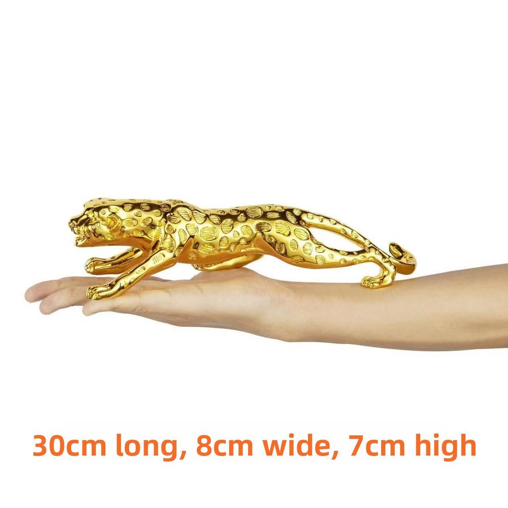 Lucky Leopard Decor Ornament for Office Living Room TV Wine Cabinet Decoration Opening Gift Leopard Mascot Home Decor Figurine