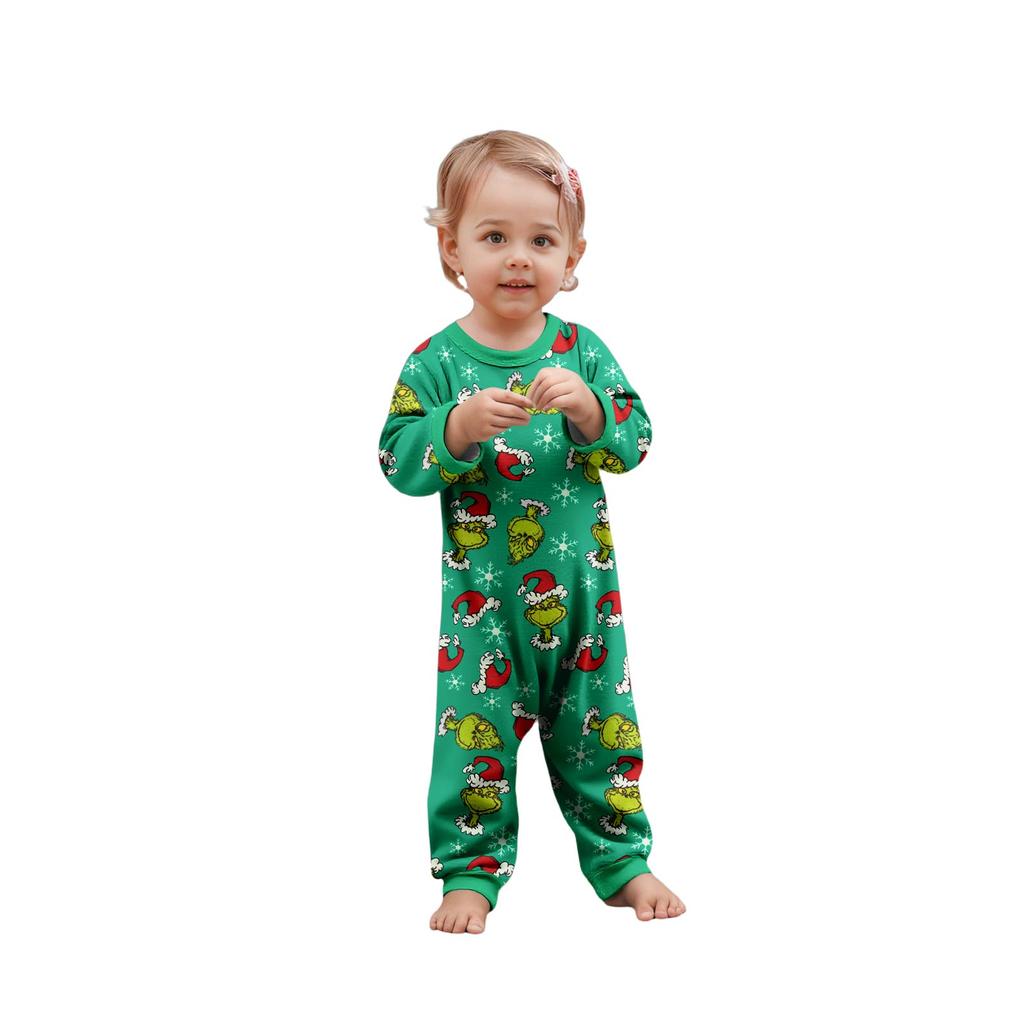 Parent-child Christmas Print Home Suit Long-sleeved Top And Pants
