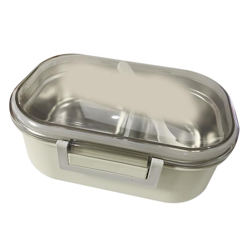 Stainless Steel Lunch Box Korean Style 2 Compartment Bento Box Metal Food Container for Kids Adults