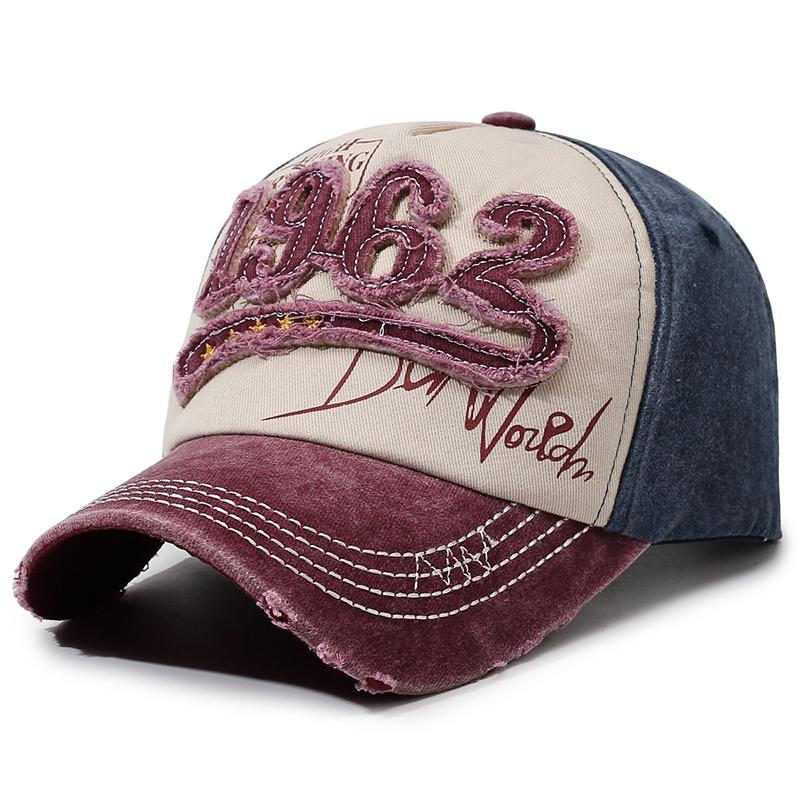 Vintage Washed Distressed Letter Baseball Cap Spring Autumn Sunshade Duckbill Hat Stylish Versatile Trendy Cap For Men Women