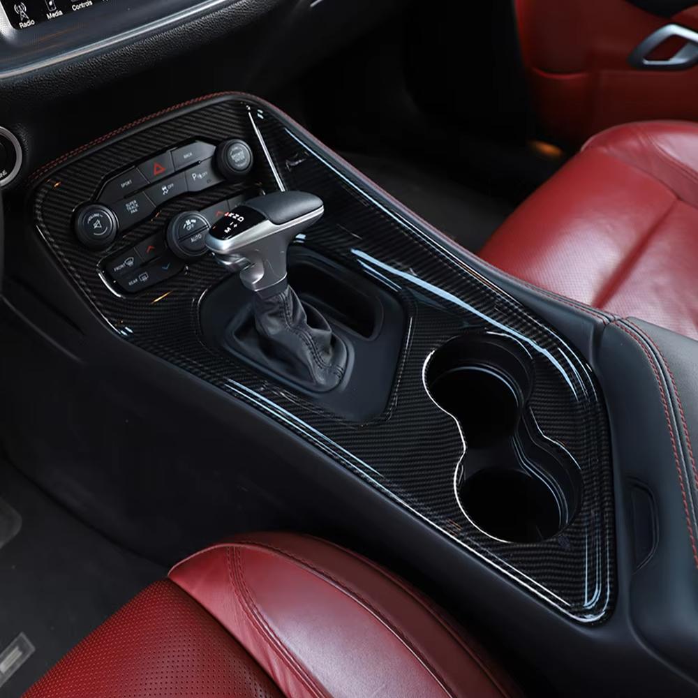 Car Interior Center Console Gear Shift Panel Decoration Cover Stickers For Dodge Challenger 2015-2022 Gear Shift Handle Sticker