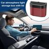 Car Trash Bin Automotive Dustbin with Touch Light Smell-Proof Waste Storage Can for Vehicle RVs Minivans Pick-ups Trucks Boats