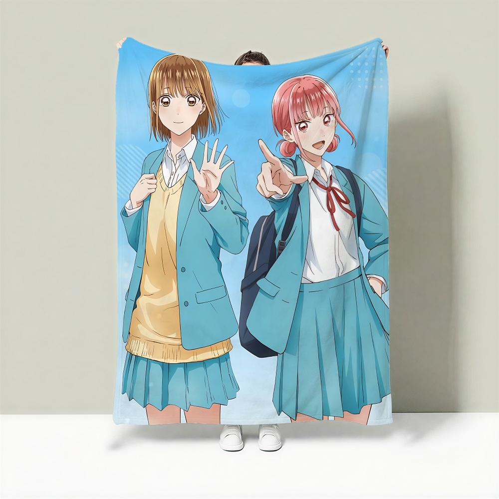 

Anime B-Blue Box Throw Lightweight 240g Flannel Blanket Soft Skin-friendly for Summer Cooling 75cmx90cm
