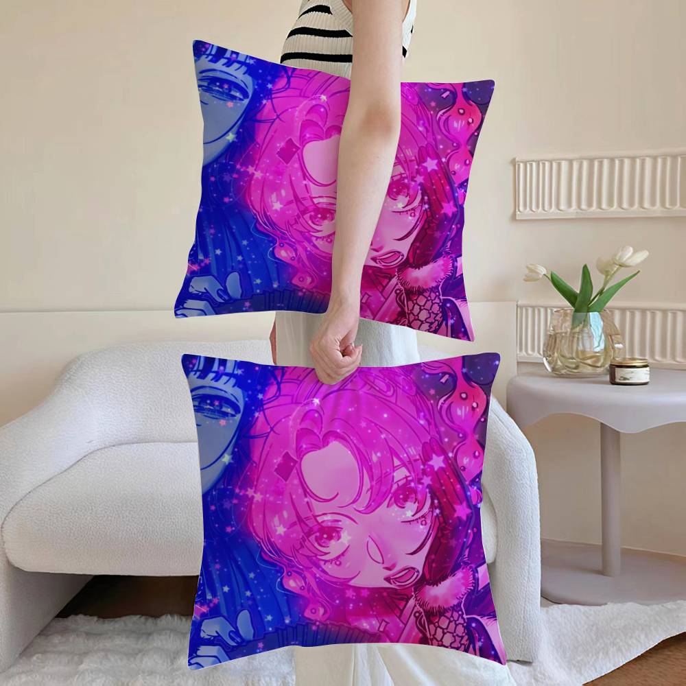 

A-Alien Stage-Sua And Mizi Pillow Case Sofa and Living Room Decorative Cushion Covers Dust-proof and Mite-proof Invisible Zipper 12x12Inch