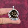 Ammonite Fossil 925 Solid Sterling Silver Pendant, Handmade Gemstone Jewelry Pendant For Memorial Day