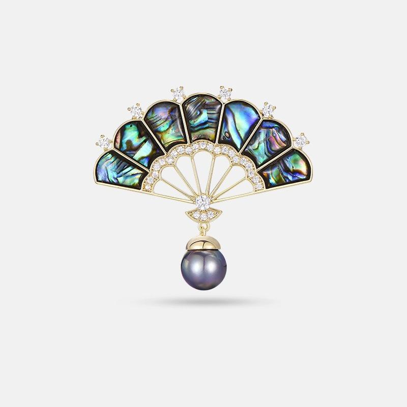 

Брошь-веер, Изысканная жемчужная брошь для женщин высокого класса, Брошь в стиле легкой роскоши и высокого класса