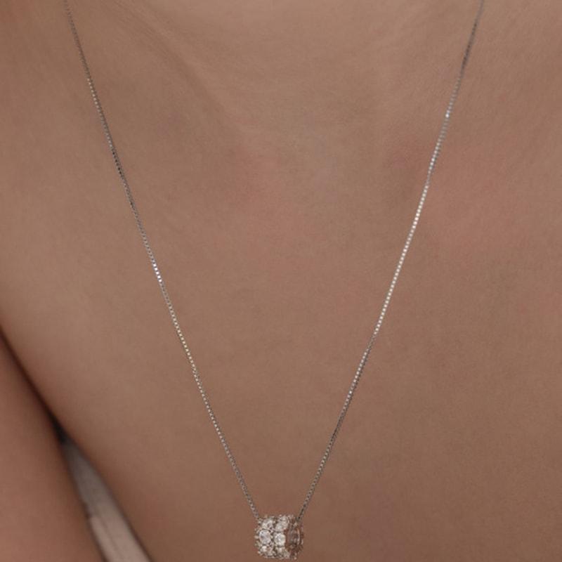 TATIANA (925 Silver) Shiny BL Ring Necklace NZ2470