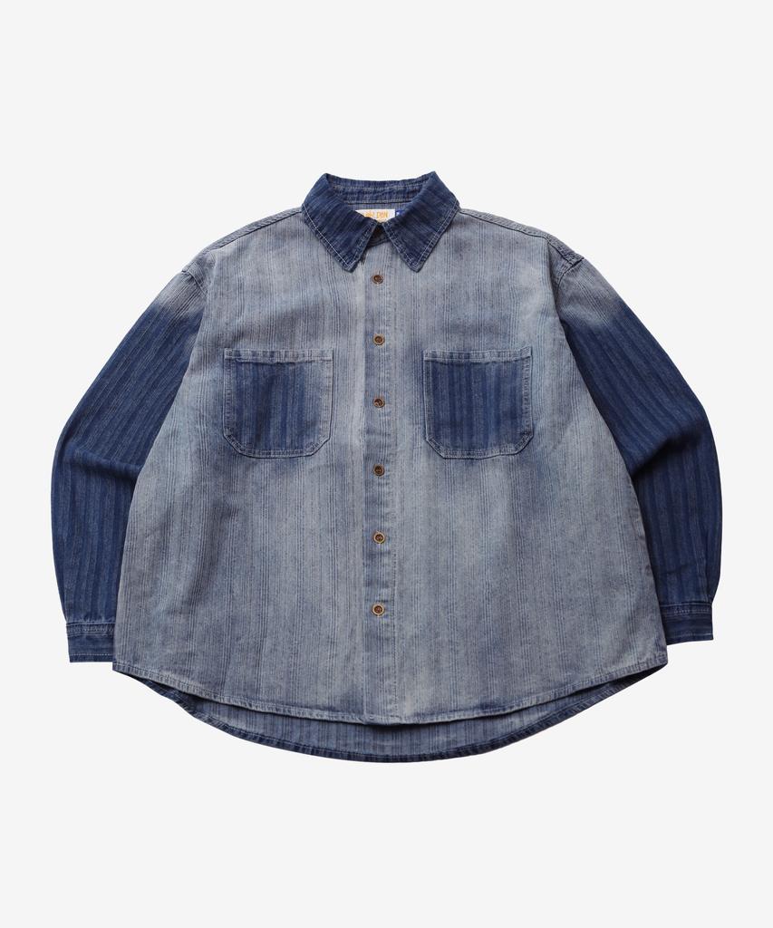 GOLDEN SUNSHINE Vintage Brushed Denim Over Shirts_Blue