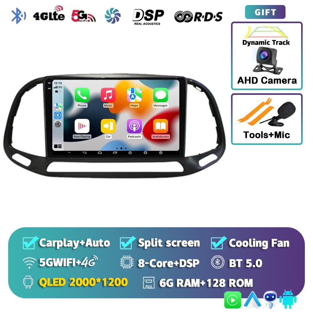 Android 14 Carplay Auto Car Radio For Fiat Doblo 2015 2016 2017 2018 2019 Multimedia GPS Video Player Navigation Stereo 2din DVD