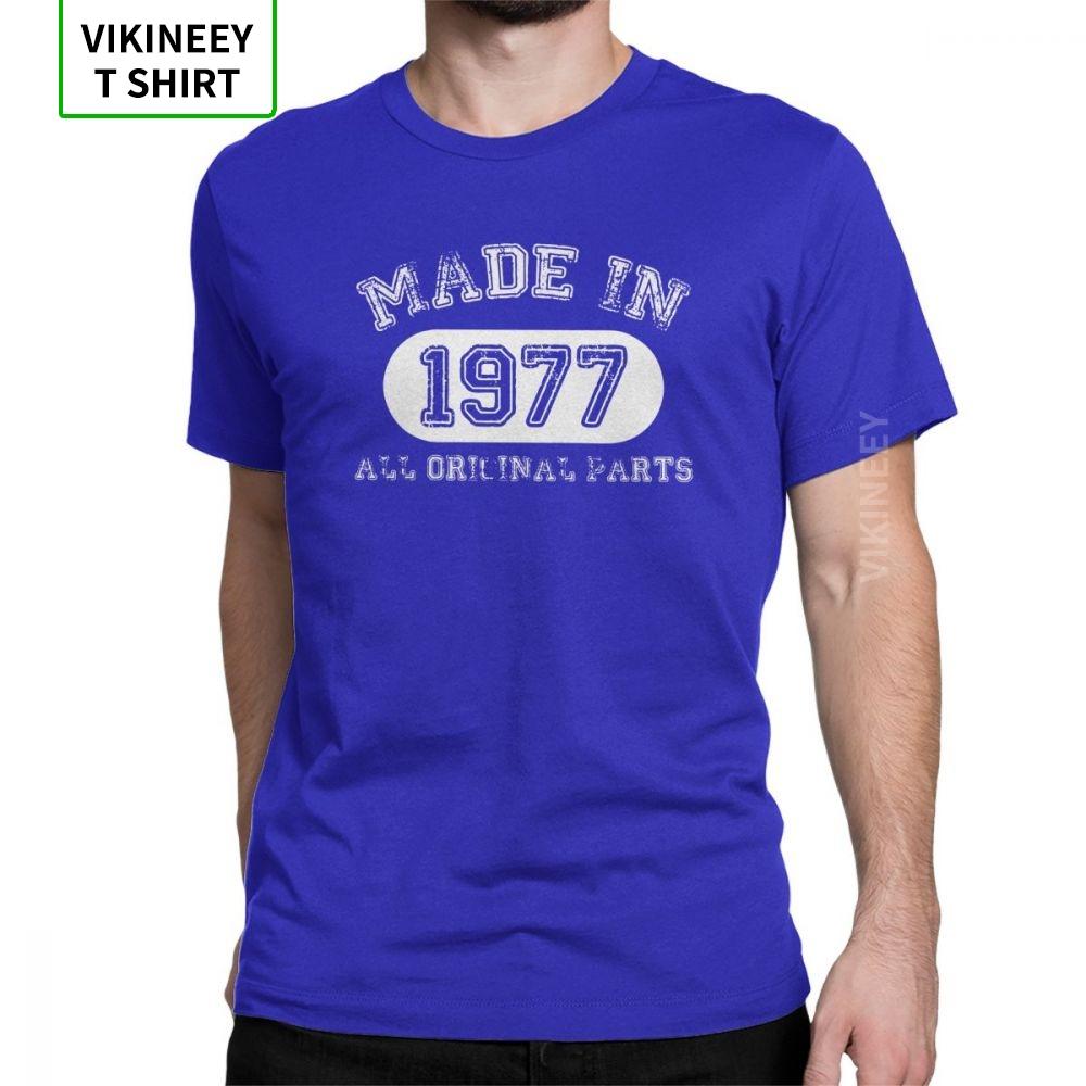 Men T Shirts Made In 1977 TShirts All Original Parts Happy Birthday Popular Short Sleeve Anniversary Tees Clothes Cotton