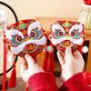 3D Embroidery Fabric Lion Dance Red Envelope Chinese Style Red Pocket Festive Crossbody Bag  Gift