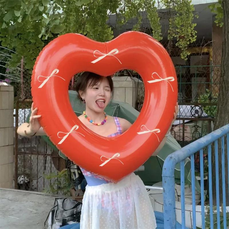 1Pcs INS 40 Inch Love Heart Aluminium Film Balloon with Bowknot Photo Props for Valentine's Days Wedding Birthday Party Decor