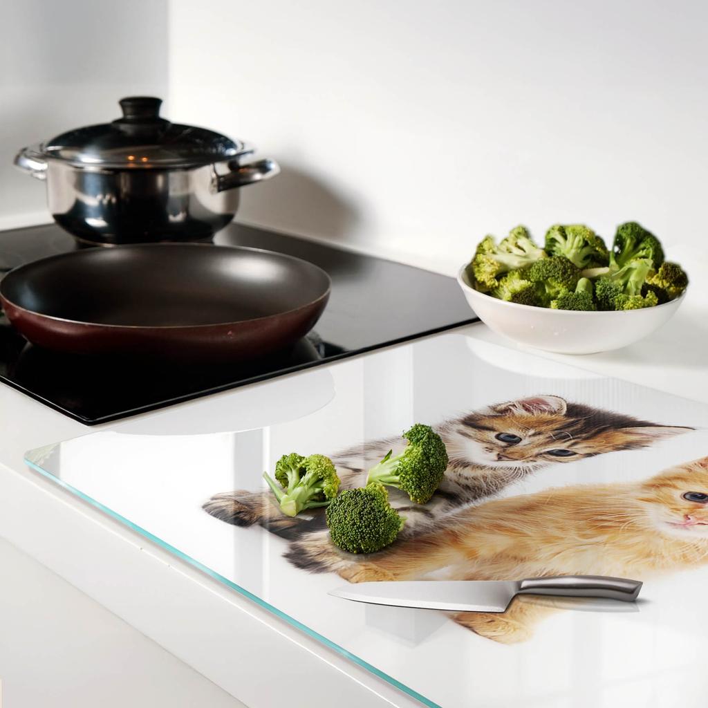 Kitchen Multifunctional Decorative Tempered Board Cat Animal 80x52 cm