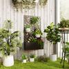 Outdoor Metal Planter, with Back Trellis - Black