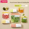 Large Food Storage Bags, Thick Zipper Refrigerator Organizer Bags, Fresh-Keeping Storage Pouches, 15 Pieces