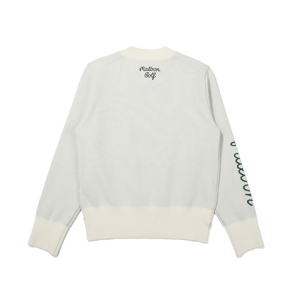MALBON GOLF Amosa Mock Neck Bucket Knit Top Cream (Woman)