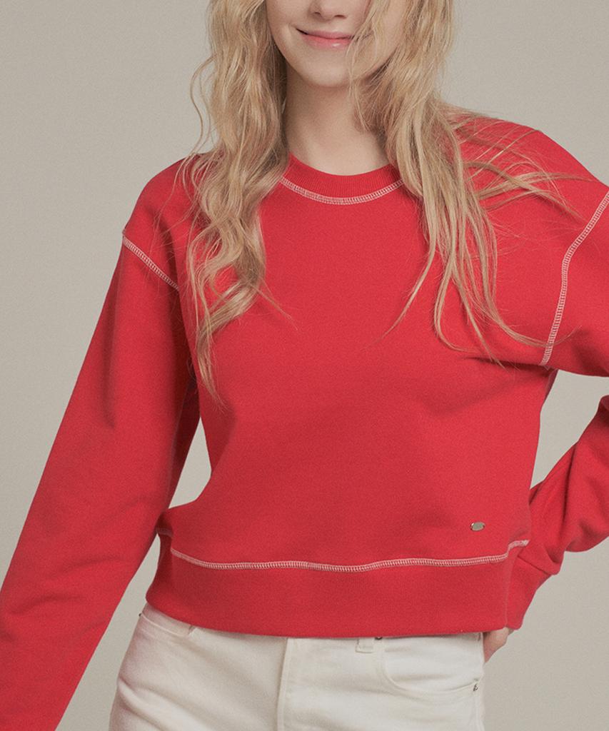 Iteoneolmomeonteu Outstitch Point Sweatshirt - Red