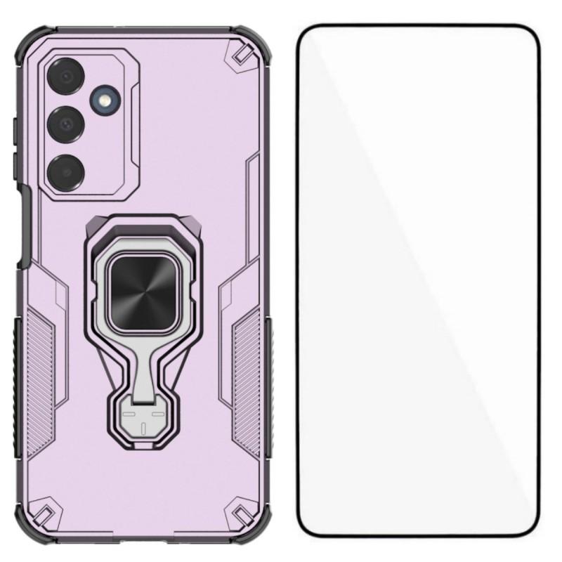 For Samsung Galaxy A16 4G/Galaxy A16 5G Phone Case WANLONFENG PC TPU Back Cover Kickstand with Tempered Glass