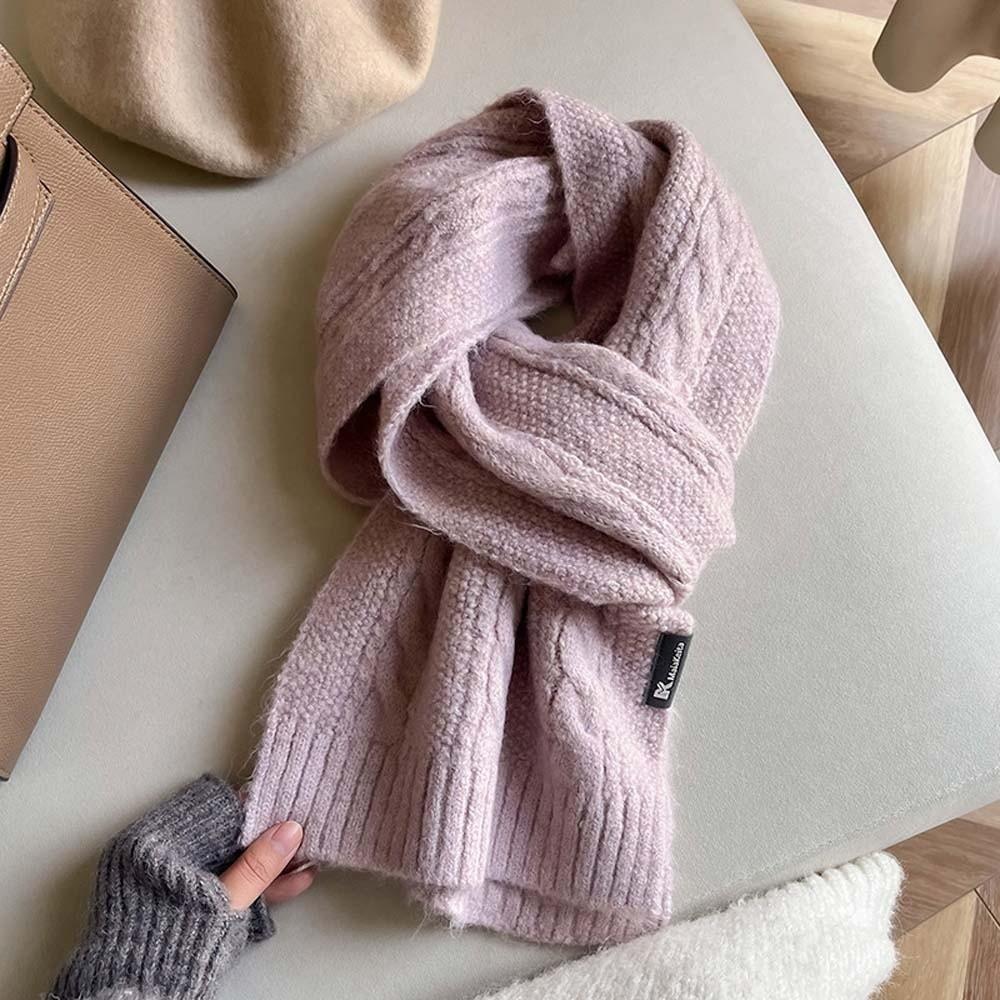 Twists Long Thickened Neckscarf Acrylic Fibers Winter Warmer Scarf Knitting Wool Scarf  Autumn
