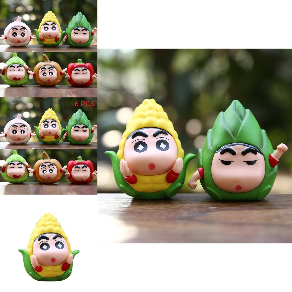 Fruit Crayon Shin Chan Pvc Desktop Decor  Action Figure Model For Collectors