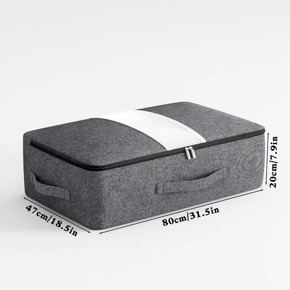 With Handle Under-bed Storage Bag Dust Proof with Large Transparent Window Foldable Storage Box Wear-resistant Large Capacity