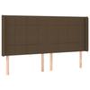 VidaXL Tête de lit avec oreilles Marron foncé 183x16x118-128 cm Tissu3119597