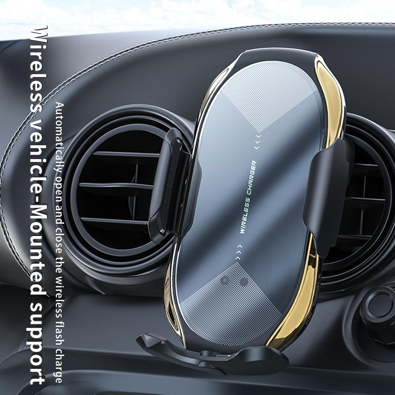 Universeller magnetischer Schnellladehalter für Telefone, automatische Klemmung, Qi-Wireless-Ladegerät