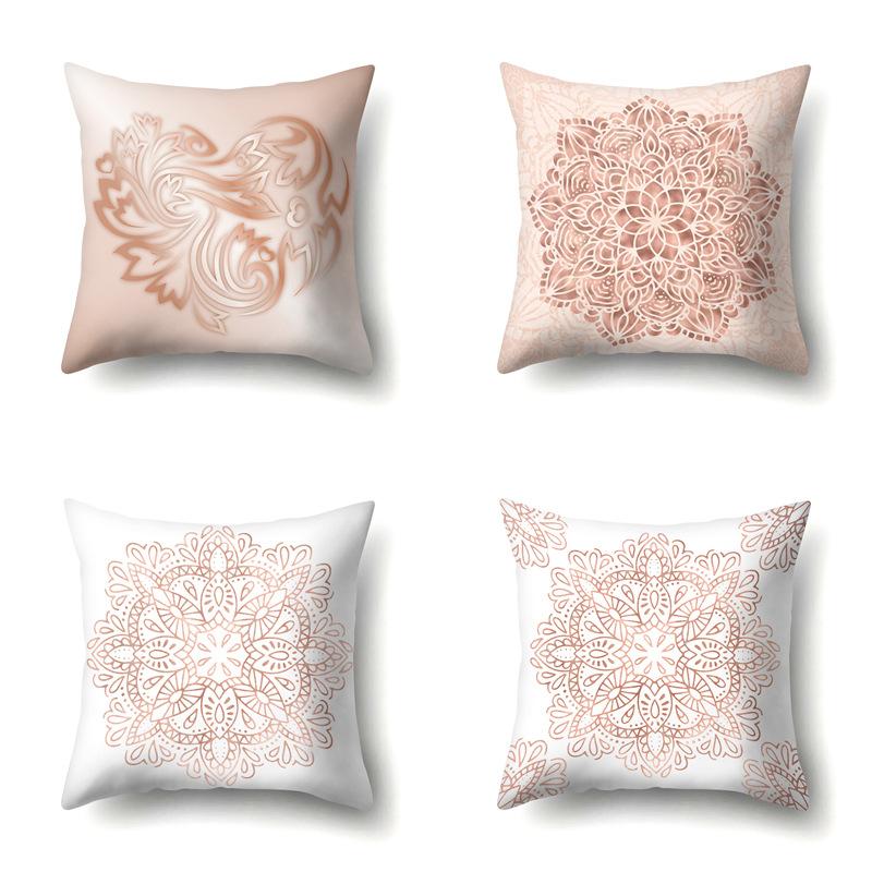 Polyester Pillow Case Automobile Decoration Home Printed Pillow Case Waist Cushion Cover Car Cushion Head Cushion Cover