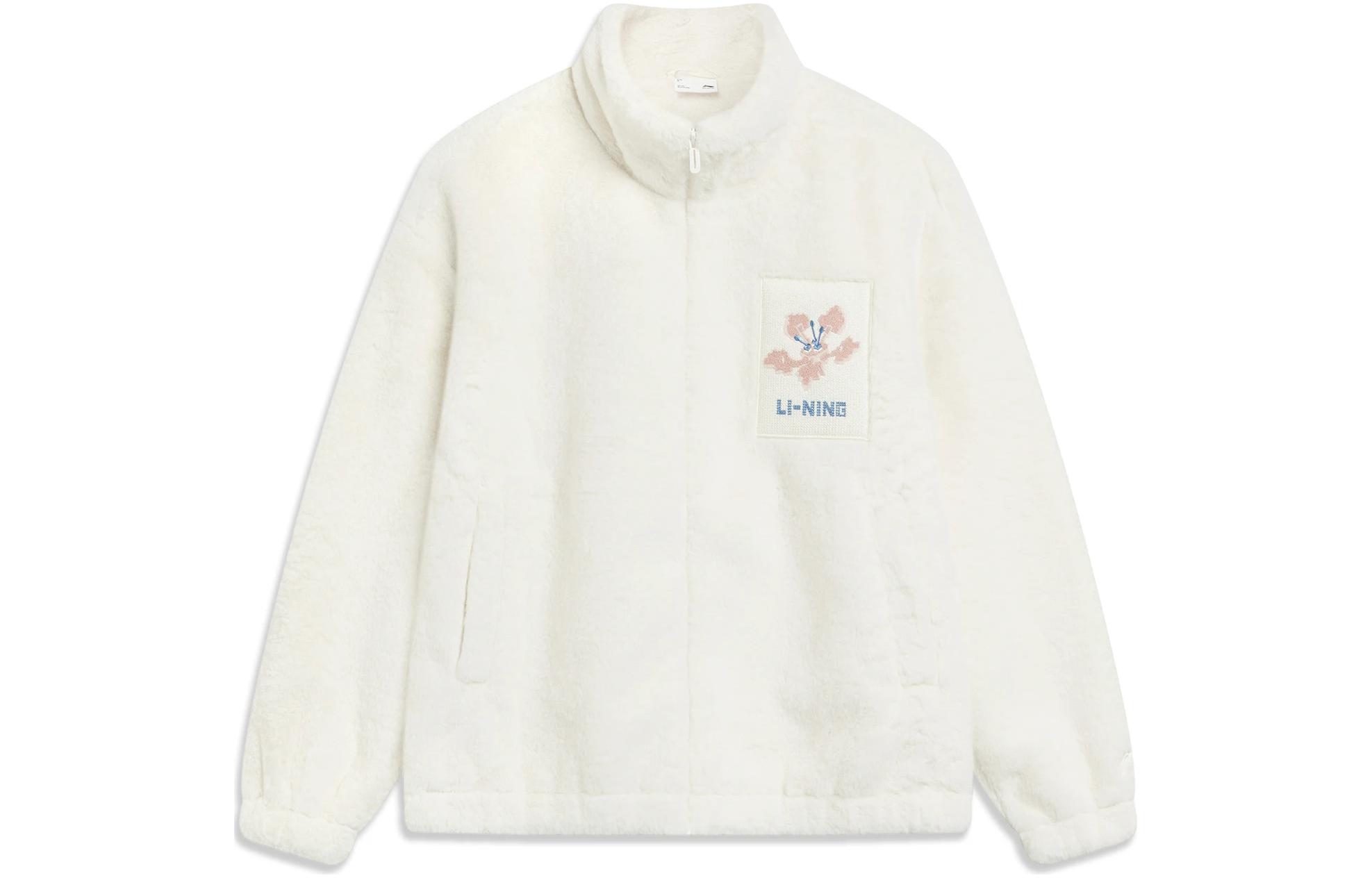 Li Ning Sports Life Collection Velvet feel Coat Women s Ivory AJDT544-3 M