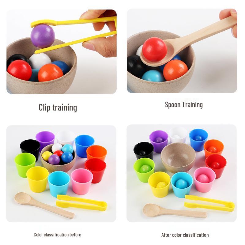 CPCE Educational Toys: Color Sorting and Recognition Set with Balls and Cups