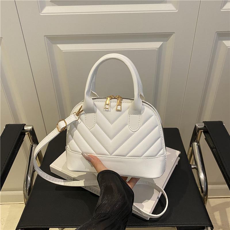 Трендовая простая сумка-ракушка однотонная сумка через плечо для通勤 нишевая повседневная сумка-тоут кросс-боди для женщин подарки на день рождения белый