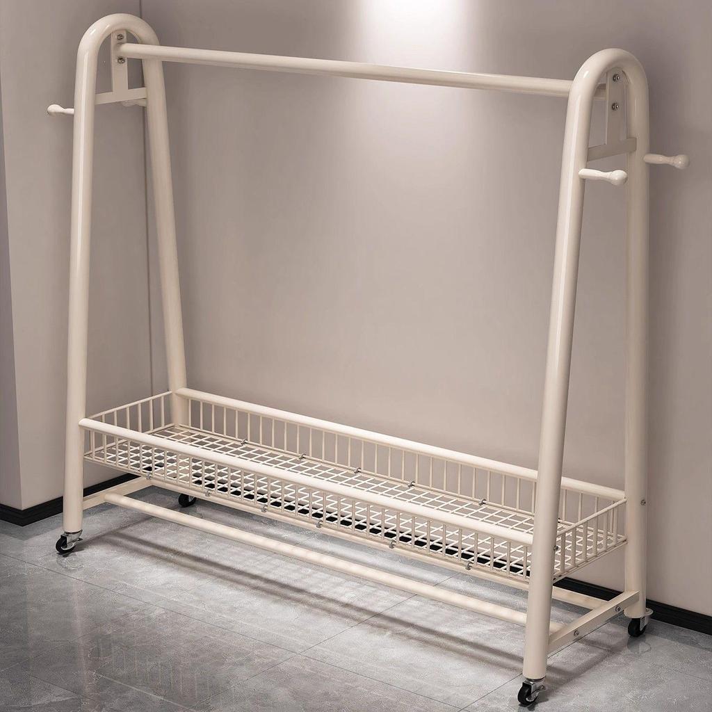 Movable Floor-Standing Coat and Clothes Rack for Bedroom Use