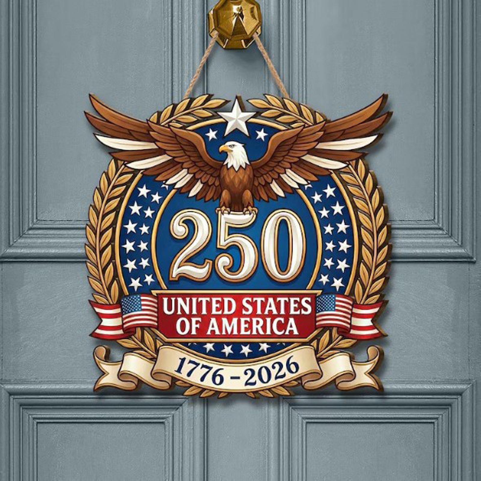 

Wooden Independence Day Plaque For 250th Anniversary Celebrations And Festive Decorations One Size
