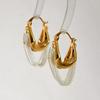 Fashion Chain Tassel Earrings Gold And Silver Color Contrast Temperament Retro Women Accessories