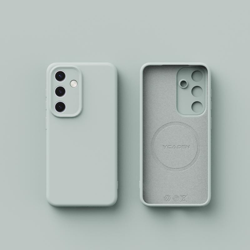 For Samsung S25 S24 Ultra S23 Plus S22 Case Liquid Silicone Matte Soft Lens Protection Slim Shockproof Wireless Charge Magnetic Back Cover