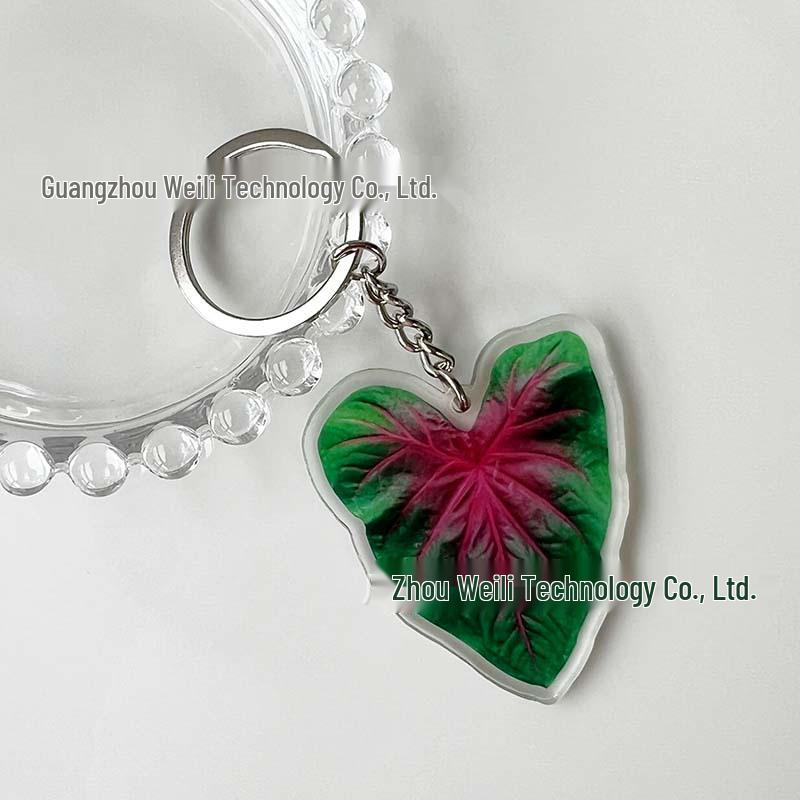 Creative Acrylic Leaf Keychain Earphone Bag Pendant Ornament