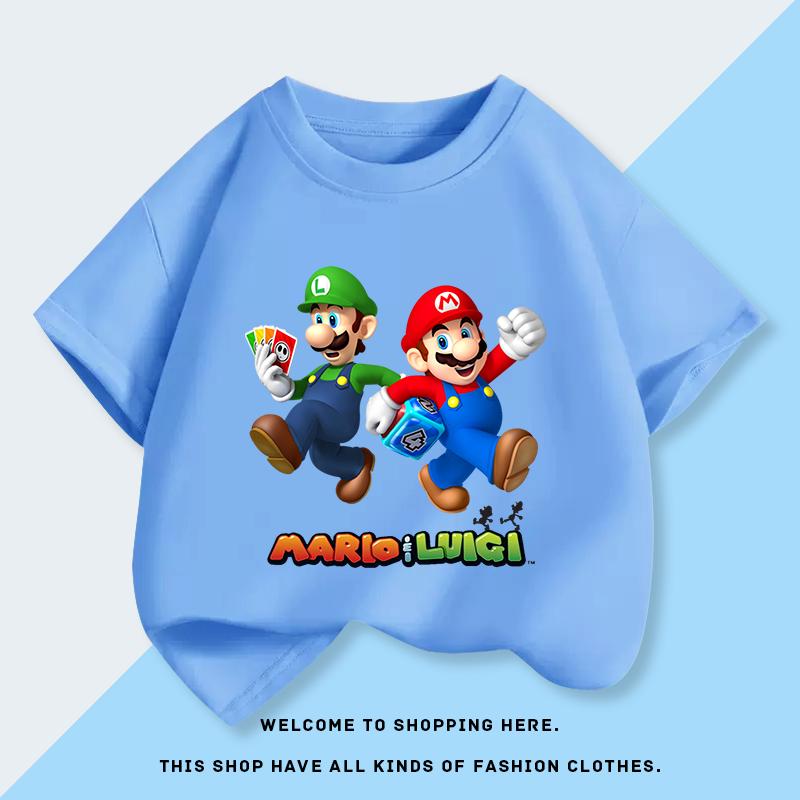 Super Mario Brothers Mens and Womens Clothing Short Sleeve New Tshirt Half Sleeve Summer Top Stylish Childrens Clothing