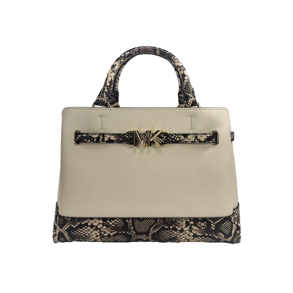 

Michael Kors Reed Large Snake Skin Belted Satchel Crossbody Women s Bag multi