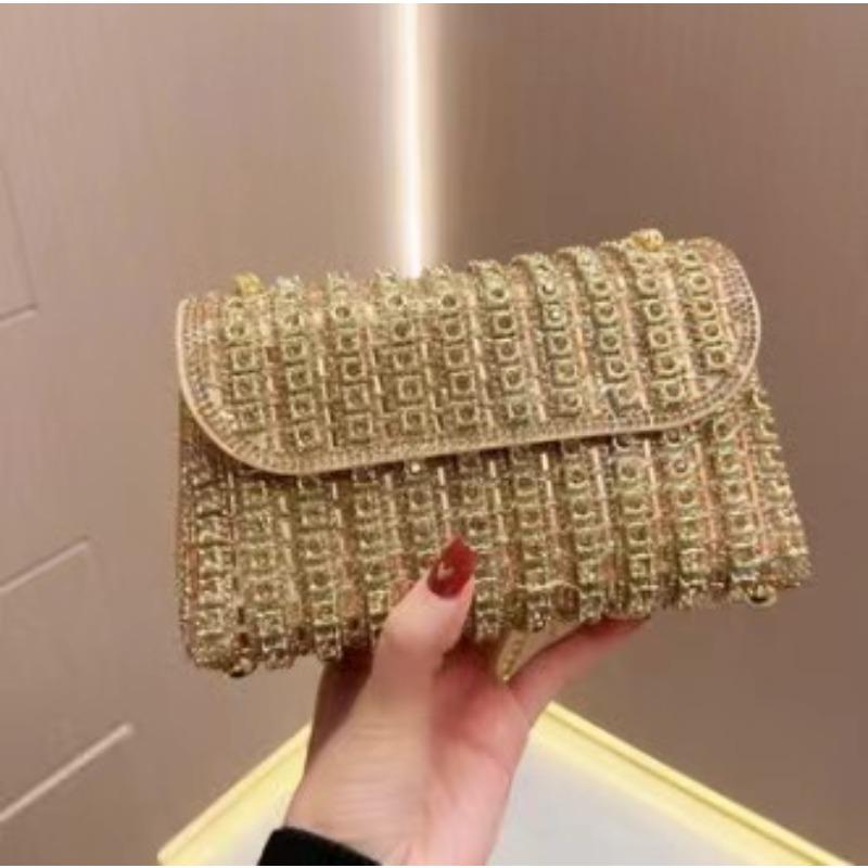 

Ароматная фен-шуйская цепочка со стразами, маленькая квадратная сумка, женская сумка для мобильного телефона с бриллиантовой инкрустацией, сумка для душа на подмышку золотой