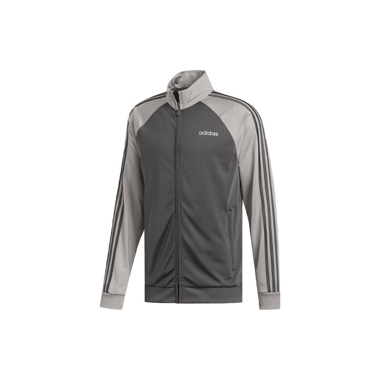 

Adidas Striped Logo Pattern Loose Long Sleeve Jacket Men Jacket Gray FI8177 M