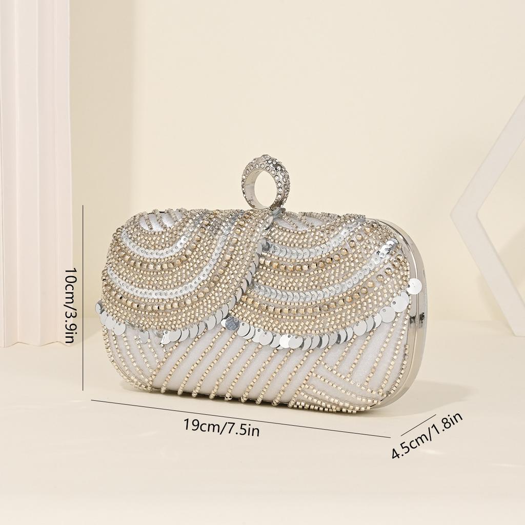Evening Bag Fashion French Vintage Chain Shoulder Bag Banquet Clutch Wedding Party Crossbody Bags Female Daily Purse