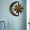 Artistic Sun Moon Metal Wall Art Wall Sculpture Celestial Artwork Home Display for Yard Living Room Outside Ornament Kitchen
